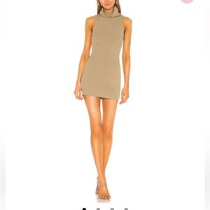 Fawn turtle neck mini dress in sage green